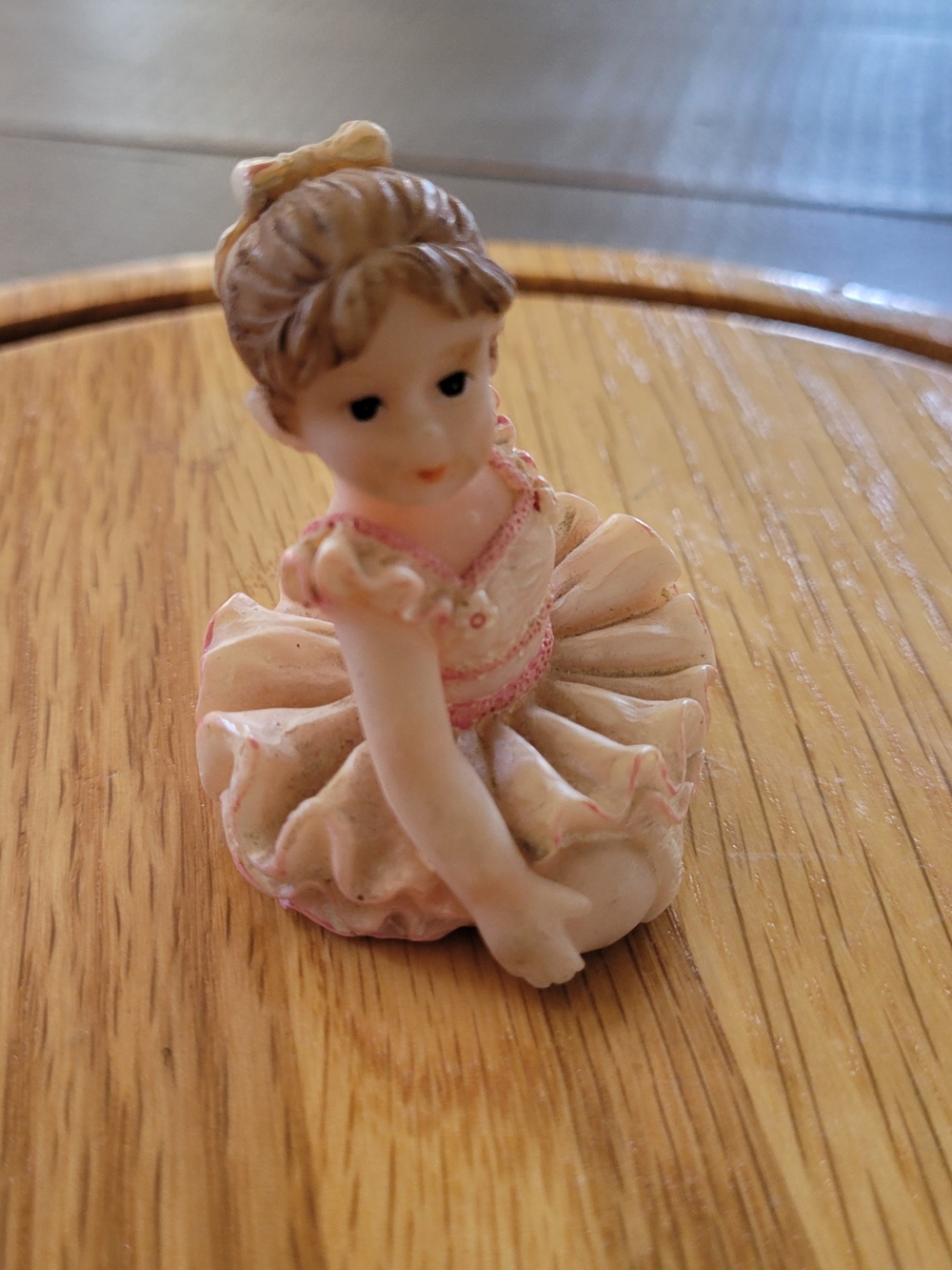 Delicate Resin Ballerina Figurine in Soft Pink